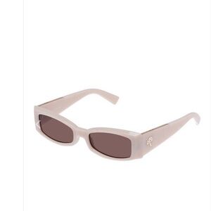 Le Specs And Afends Collab Rectangular Sunglasses in Light Beige